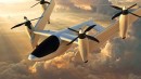 Transwing can fold its wings and travel much faster than a regular VTOL