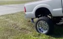 Tricked-out truck gets stuck