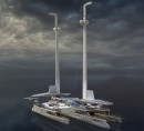 Meet the Trident, a massive trimaran that comes two helipads, two tenders, two spas, two pools