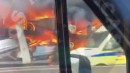 Car hauler in Portugal full of Teslas caught fire on July 2