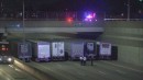 Trucks Lined Up to Stop a Suicider