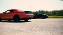 Ford Mustang Roush Stage 3 drags and rolls Dodge Challenger SRT Hellcat on Sam Carlegion