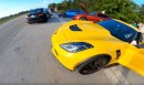 Corvette Z06 with AR headers and CAI mod takes on a stock Porsche 991.2 Turbo S