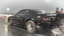 Tuned Dodge Demon Drags Modded Ford Mustang with near miss on Demonology