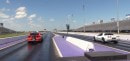 Dodge Charger Hellcat vs Twin-Turbo Corvette drag race