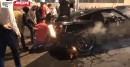 Tuned Nissan GT-R R35 catches fire after driver shows off at London car meet