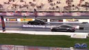 Turbo S550 Ford Mustang drag races S197, Challenger Hellcat, Plaid on DRACS