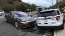 Tesla Crash into Police Vehicle