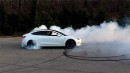 Tesla Model 3 drifting