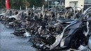 The fire at the Chambéry Tesla Service Center destroyed 14 BEVs