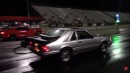 Twin-Turbo Camaro ZL1 Drag Races Fox Body Mustang
