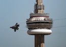 F-35 Lightning buzzing the CN Tower