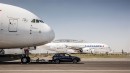 Porsche Cayenne Diesel tows Airbus A380