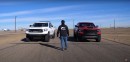 Two Supercharged Toyota Tundras Race Against TFL Ram TRX