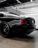 Gloss Matte Phantom Black Rolls-Royce Wraith Pink on 24s