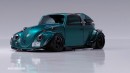 RWB Widebody VW Beetle 911 Targa roof operation video by rob3rtdesign