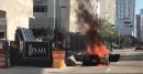 Twin Turbo Lamborghini Gallardo burning in Miami