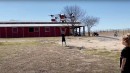 Guy lifts his kid using a drone
