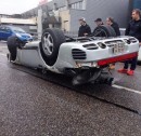 Porsche 959 rollover crash in Switzerland
