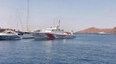 Admiral 27 yacht Belgor damaged by the Turkish Coast Guard