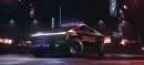 Tesla Cybertruck rendered as a police car