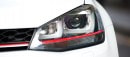 Close-up of headlight on European-spec Volkswagen Golf GTI