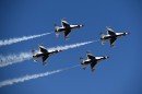 USAF Thunderbirds flying over Columbus AFB