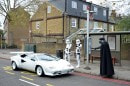 1984 Lamborghini Countach 5000 S surrounded by Darth Vader and Storm Troopers