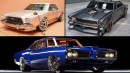 1970 Dodge Coronet SRT Hellcat, Mustang II, 1967 Chevrolet Nova Whipple renderings