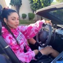 Vanessa Hudgens in Her Convertible Lamborghini
