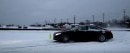 Vehicle Virgins' Parker drifting an S-Class in the snow