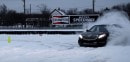 Vehicle Virgins' Parker drifting an S-Class in the snow