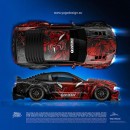 Venomized Ford Mustang Boss 302 Carnage livery rendering to reality