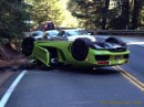 Verde Scandal Lamborghini Aventador Flips Over in California