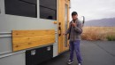 Veteran Couple Converted a Short Bus Into a Striking, Off-Grid Tiny Home on Wheels