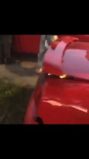 Dodge Challenger crashes into Ford Mustang