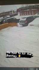 Snow Plow Hits Bentley