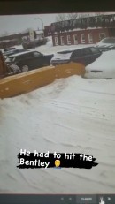 Snow Plow Hits Bentley