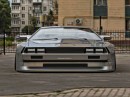 DMC DeLorean Slammed Widebody restomod rendering by personalizatuauto