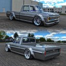 Ford F-100 slammed widebody modernized rendering by personalizatuauto
