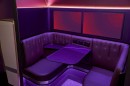 The Booth is a private socializing space on board the Upper Class on Virgin Atlantic leisure flights