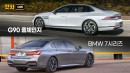 2023 Genesis G90 digital rival comparison battle and renderings by Gotcha Cars