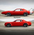1969 Dodge Charger Daytona into 2020 Challenger SRT Super Stock rendering by spdesignsest