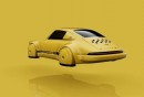 Air-cooled Porsche 911 VTOL render by mattegentile on Instagram