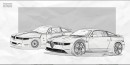 Alfa Romeo SZ EV rendering by avarvarii