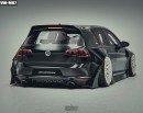 Volkswagen Golf 7 GTI Gets Rendering Makeover Based on Rocket Bunny Kit