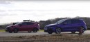 Honda Civic Type R vs Volkswagen Golf R drag race