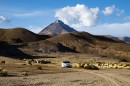 VW ID.4 GTX on the South American stratovolcano Cerro Uturuncu