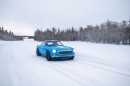 Volvo P1800 Cyan enjoying the snow
