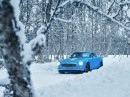 Volvo P1800 Cyan enjoying the snow